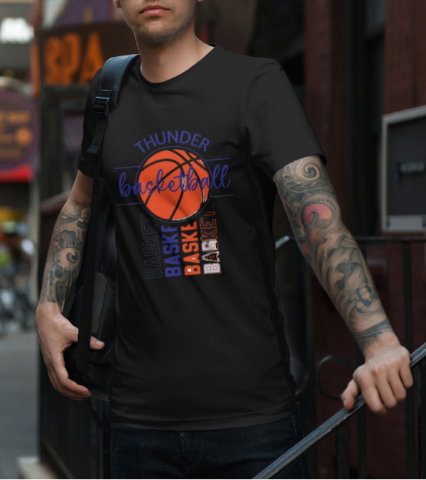 Thunder Basketball Basket Baskebasketbasket T-Shirt