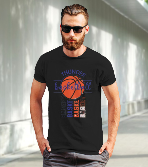 Thunder Basketball Basket Baskebasketbasket T-Shirt