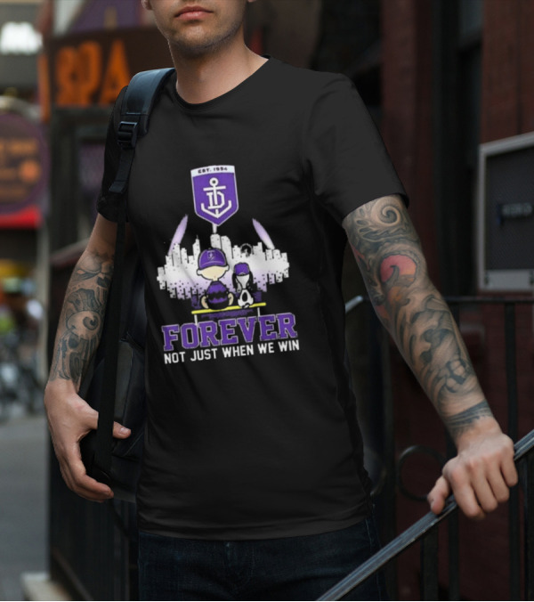 Peanuts Snoopy And Charlie Brown Fremantle Dockers Forever Not Just When We Win T-Shirt