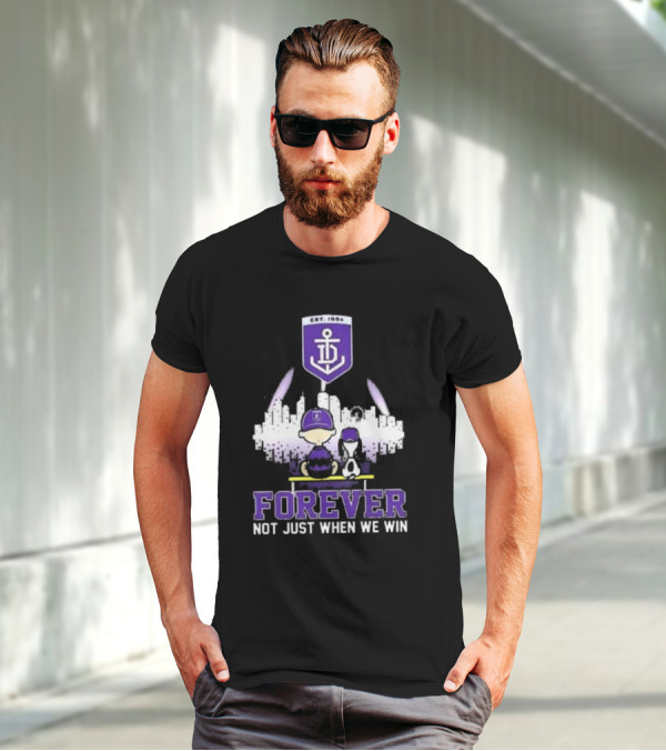 Peanuts Snoopy And Charlie Brown Fremantle Dockers Forever Not Just When We Win T-Shirt