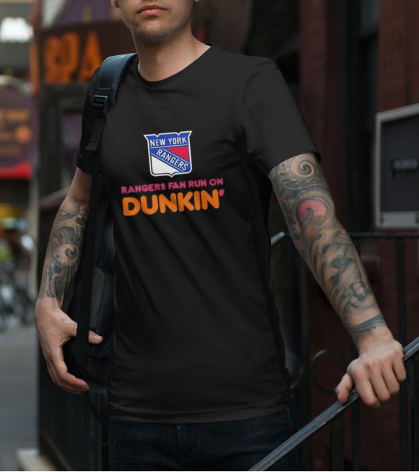 New York Rangers Fan Run On Dunkin T-Shirt