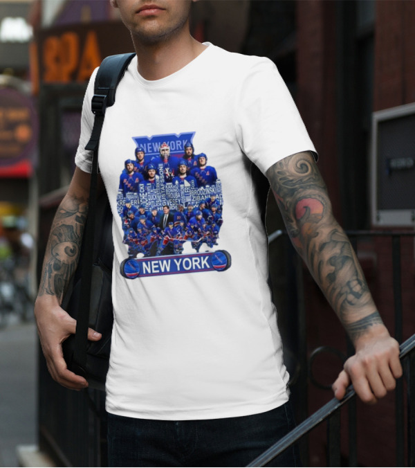 New York Rangers Hockey Team Players Skyline Names T-Shirt