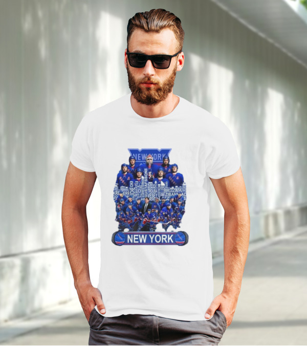New York Rangers Hockey Team Players Skyline Names T-Shirt