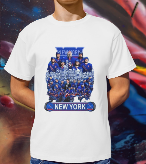 New York Rangers Hockey Team Players Skyline Names T-Shirt