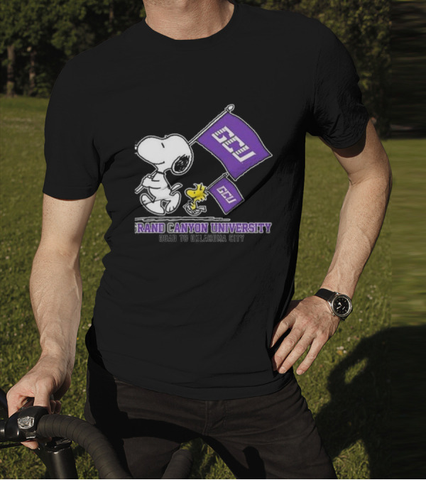 Snoopy GCU Road To Oklahoma City Grand Canyon University Peanuts Woodstock T-Shirt