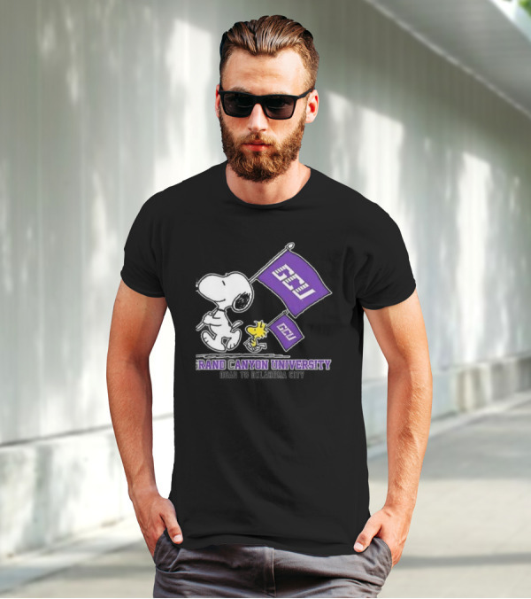 Snoopy GCU Road To Oklahoma City Grand Canyon University Peanuts Woodstock T-Shirt