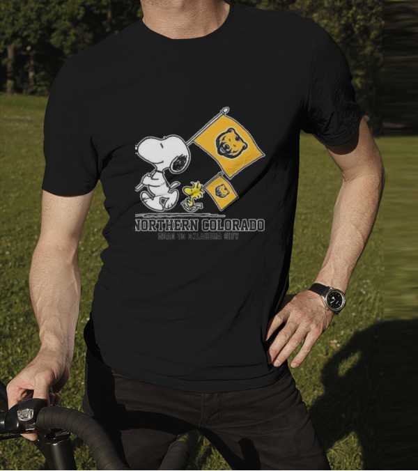 Snoopy Northern Colorado Bears Road To Oklahoma City Flags T-Shirt
