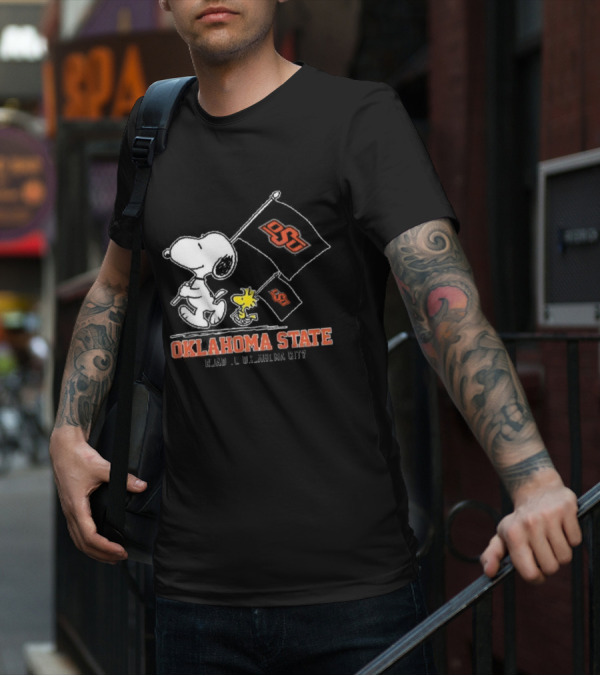 Snoopy Woodstock Oklahoma State OSU Road To Oklahoma City T-Shirt