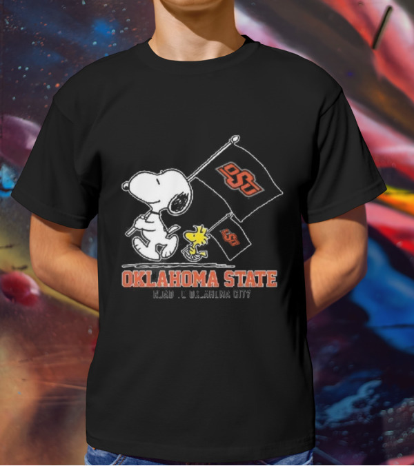 Snoopy Woodstock Oklahoma State OSU Road To Oklahoma City T-Shirt