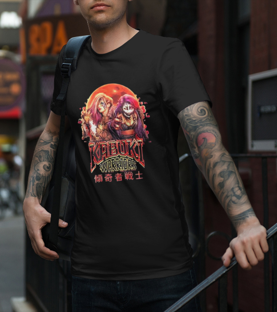 Kabuki Warriors Blood Moon Asuka Kanji Text T-Shirt