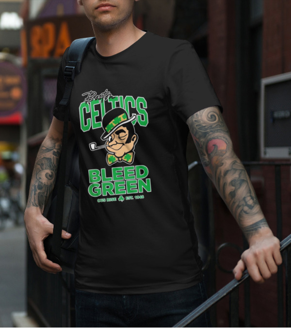 Boston Celtics Gus Rise Bleed Green Basketball Est 1946 T-Shirt