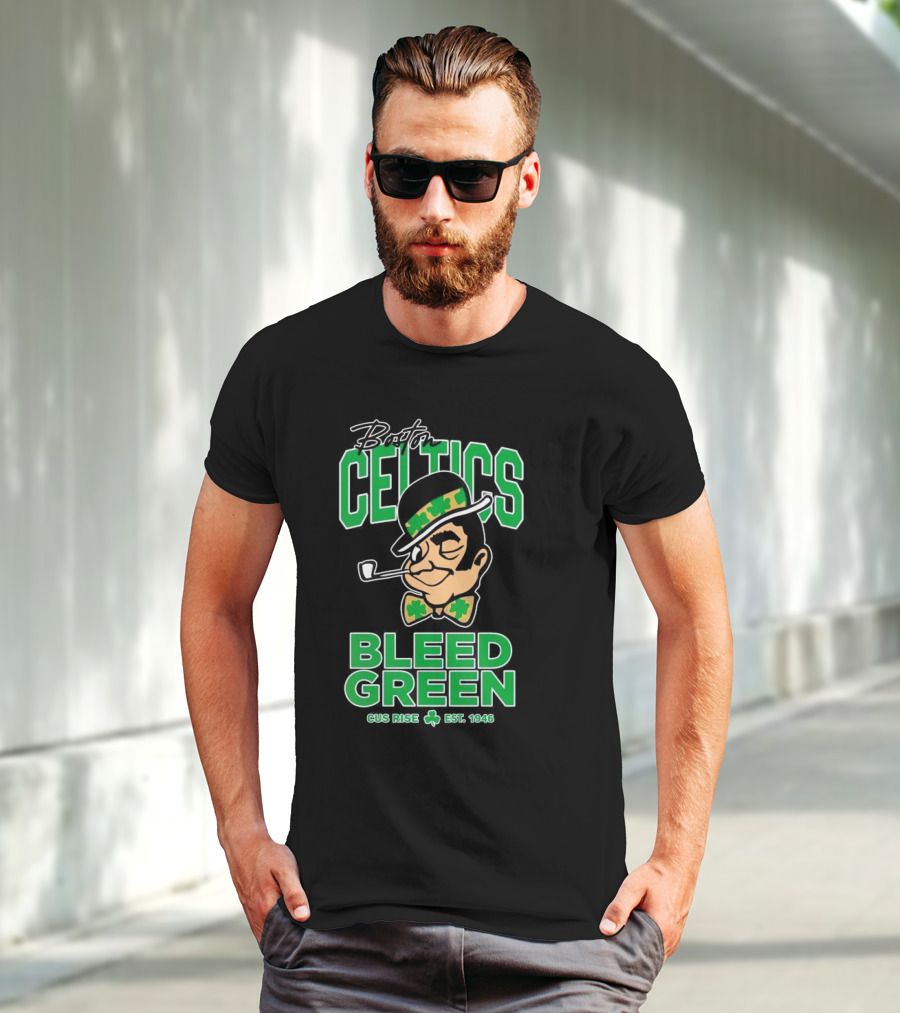 Boston Celtics Gus Rise Bleed Green Basketball Est 1946 T-Shirt