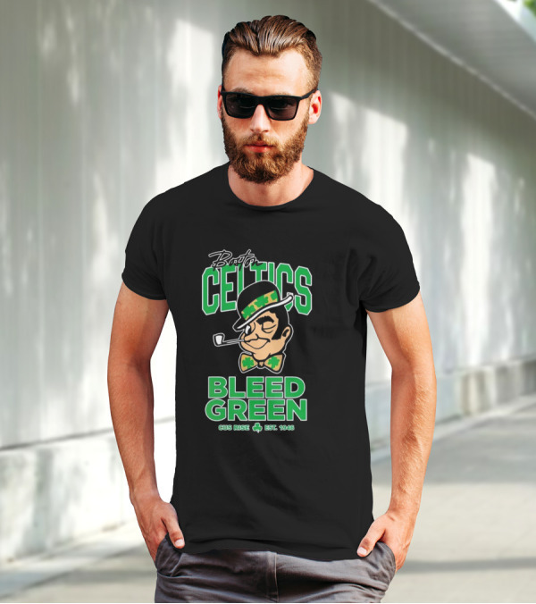 Boston Celtics Gus Rise Bleed Green Basketball Est 1946 T-Shirt