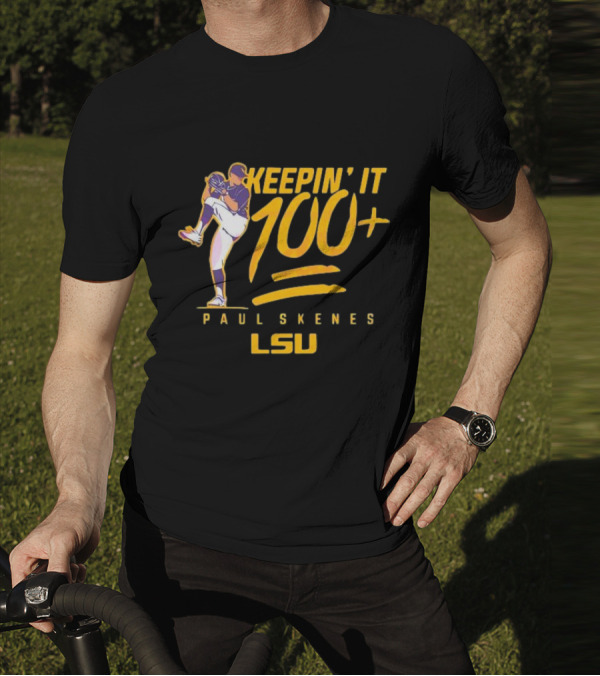 LSU Tigers Keepin' It 100+ Paul Skenes Baseball T-Shirt