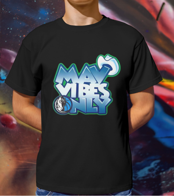 Mav Vibes Only Dallas Mavericks Basketball Logo Cowboy Hat T-Shirt