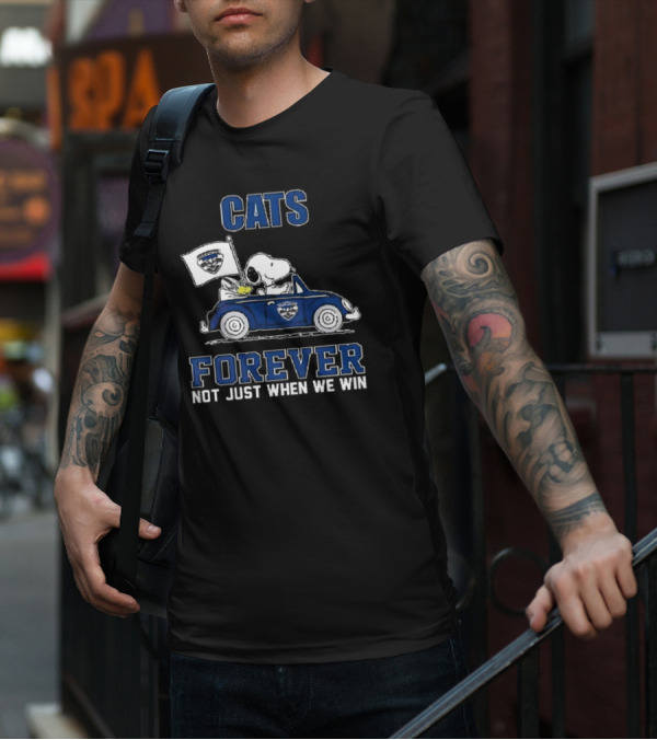 Snoopy Driving Geelong Cats Forever Not Just When We Win T-Shirt
