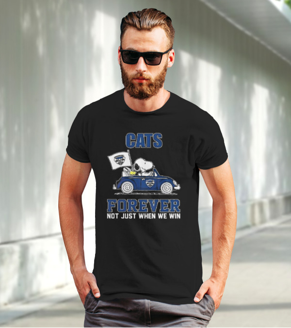 Snoopy Driving Geelong Cats Forever Not Just When We Win T-Shirt