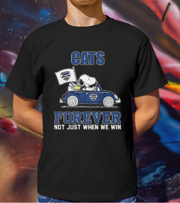 Snoopy Driving Geelong Cats Forever Not Just When We Win T-Shirt
