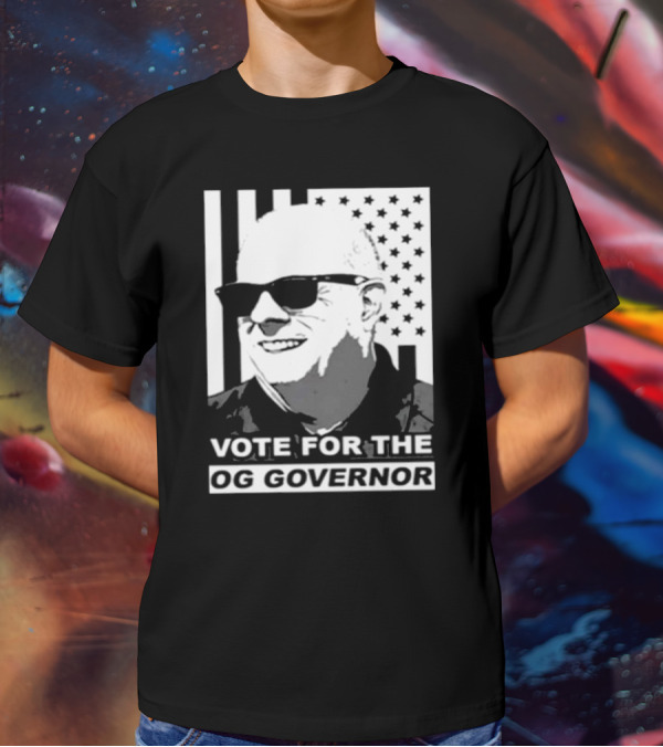 Vote For The OG Governor Larry Hogan With American Flag Background T-Shirt