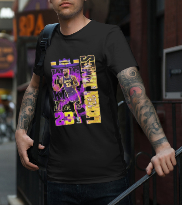 King LeBron James No. 23 Los Angeles Lakers True King Fan T-Shirt