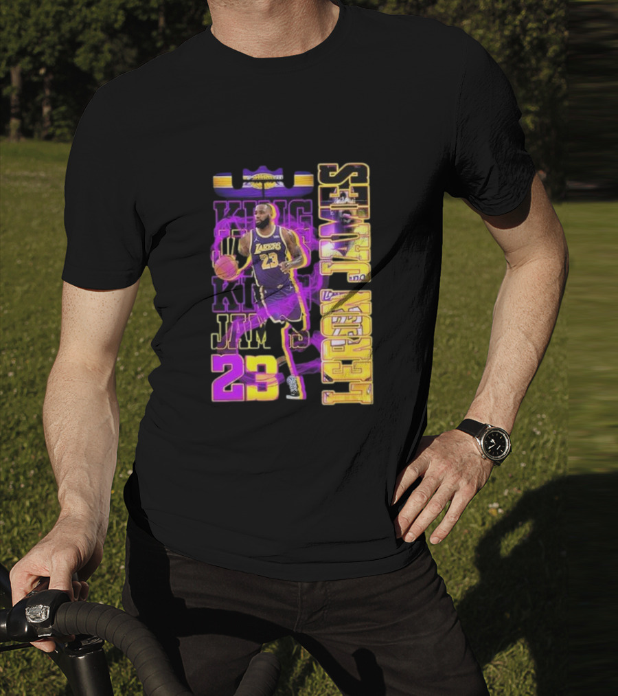 King LeBron James No. 23 Los Angeles Lakers True King Fan T-Shirt