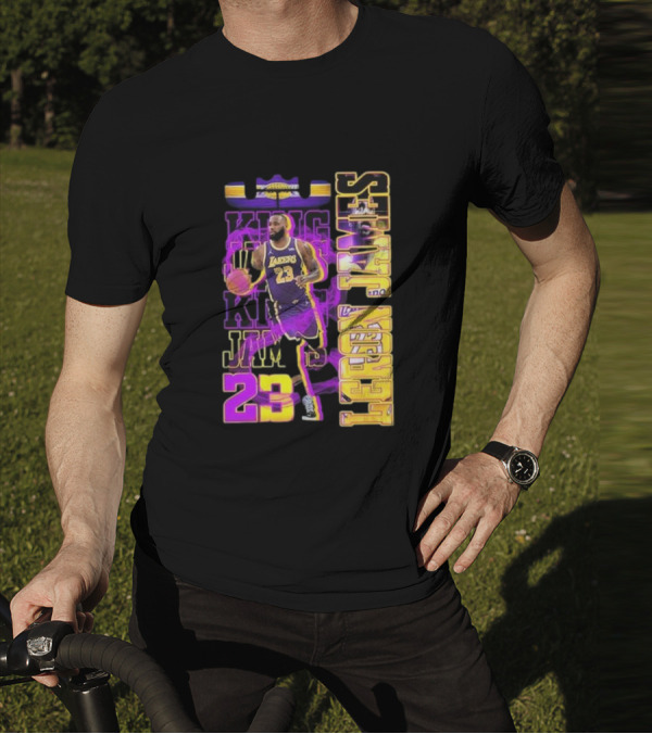 King LeBron James No. 23 Los Angeles Lakers True King Fan T-Shirt