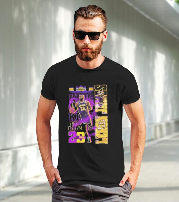 King LeBron James No. 23 Los Angeles Lakers True King Fan T-Shirt
