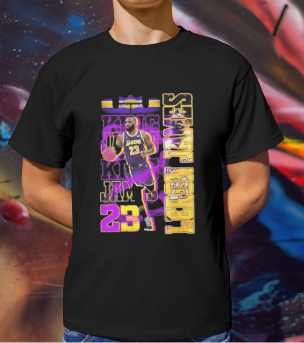 King LeBron James No. 23 Los Angeles Lakers True King Fan T-Shirt