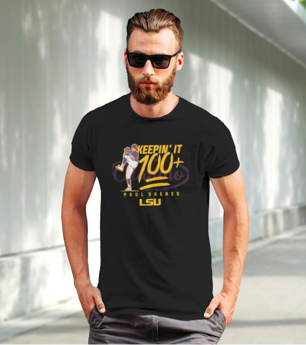 LSU Baseball Paul Skenes Keepin It 100+ T-Shirt