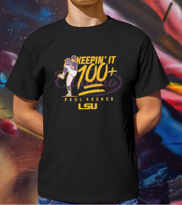 LSU Baseball Paul Skenes Keepin It 100+ T-Shirt