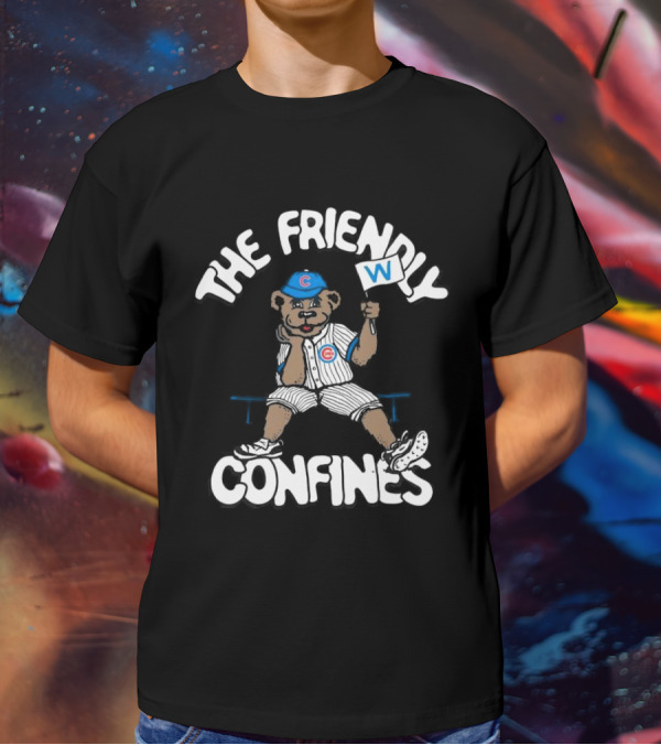 The Friendly Confines Chicago Cubs Bear Holding W Flag T-Shirt