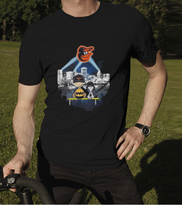 Charlie Brown And Snoopy Baltimore City Orioles T-Shirt