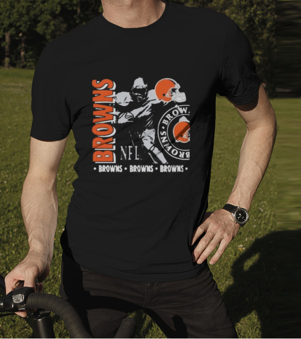 Cleveland Browns NFL Helmet And Player Browns Browns Browns T-Shirt