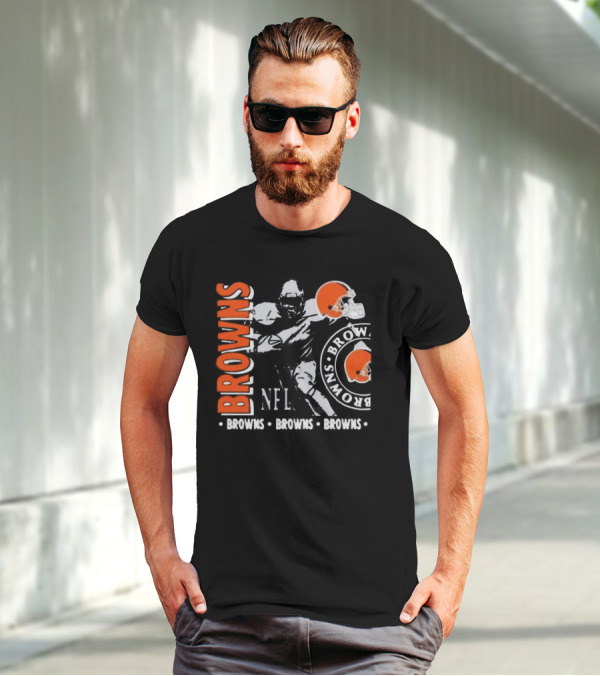 Cleveland Browns NFL Helmet And Player Browns Browns Browns T-Shirt