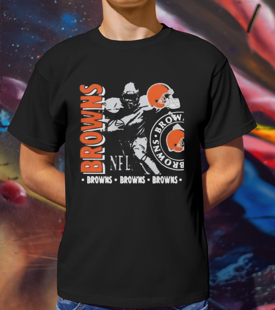 Cleveland Browns NFL Helmet And Player Browns Browns Browns T-Shirt