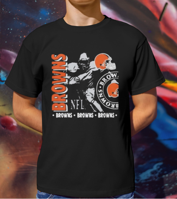 Cleveland Browns NFL Helmet And Player Browns Browns Browns T-Shirt