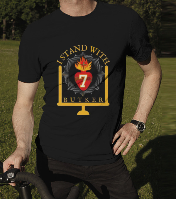 Kansas City Football I Stand With Butker Number 7 Symbolic Heart And Cross T-Shirt