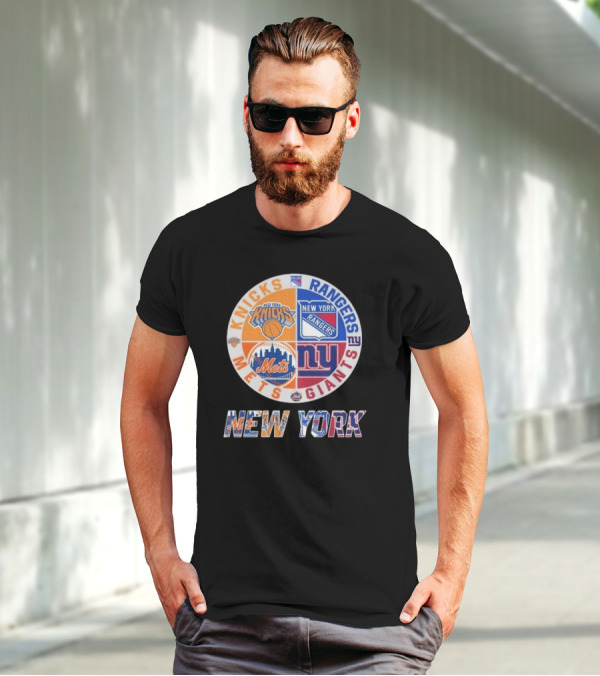 Knicks Rangers Mets Giants New York Proud Fan T-Shirt