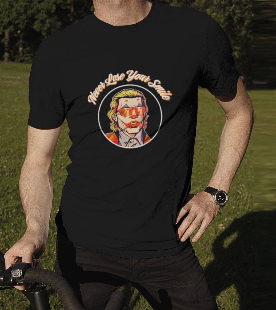 Never Lose Your Smile Retro Sunglasses Character T-Shirt