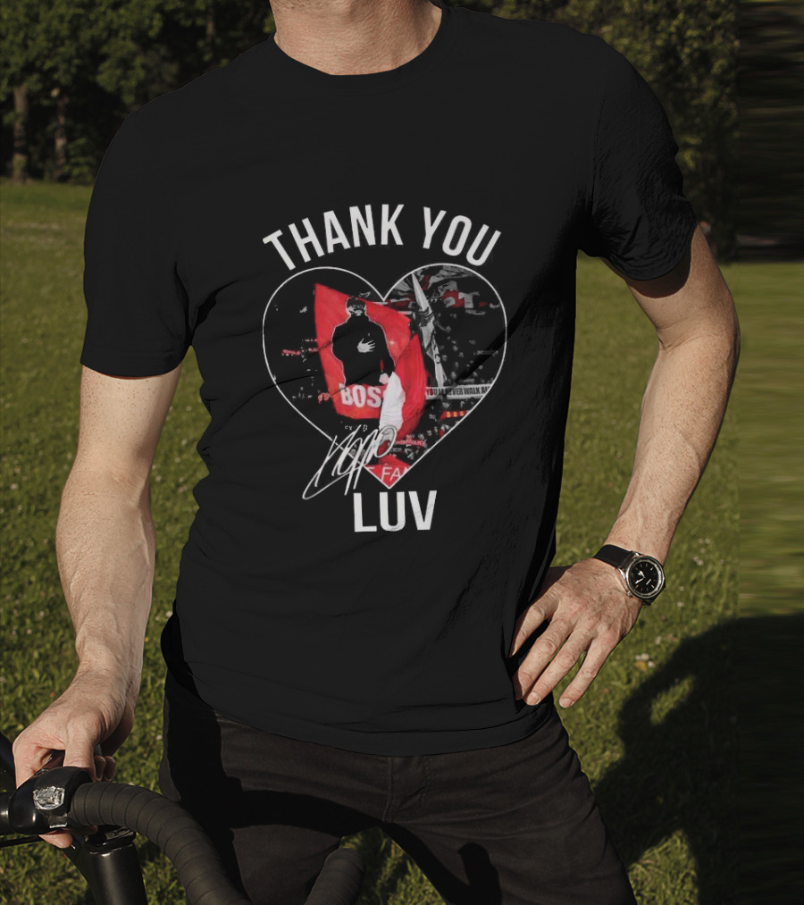 Thank You Jurgen Klopp Boss LUV Signature You'll Never Walk Alone FA T-Shirt