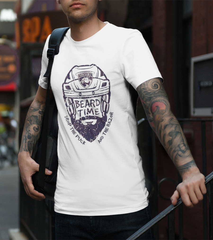 Beard Time Florida Panthers Drop The Puck And The Razor T-Shirt