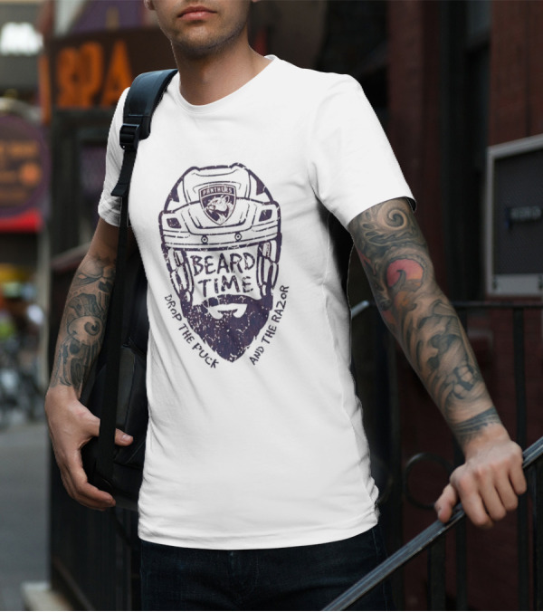 Beard Time Florida Panthers Drop The Puck And The Razor T-Shirt