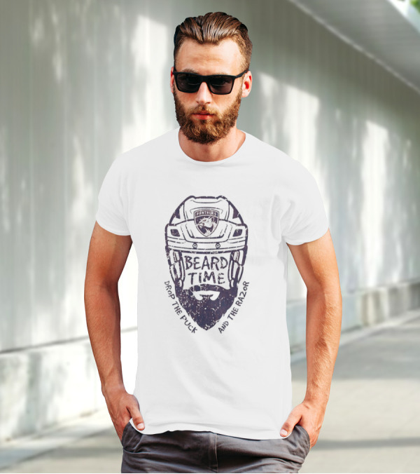 Beard Time Florida Panthers Drop The Puck And The Razor T-Shirt