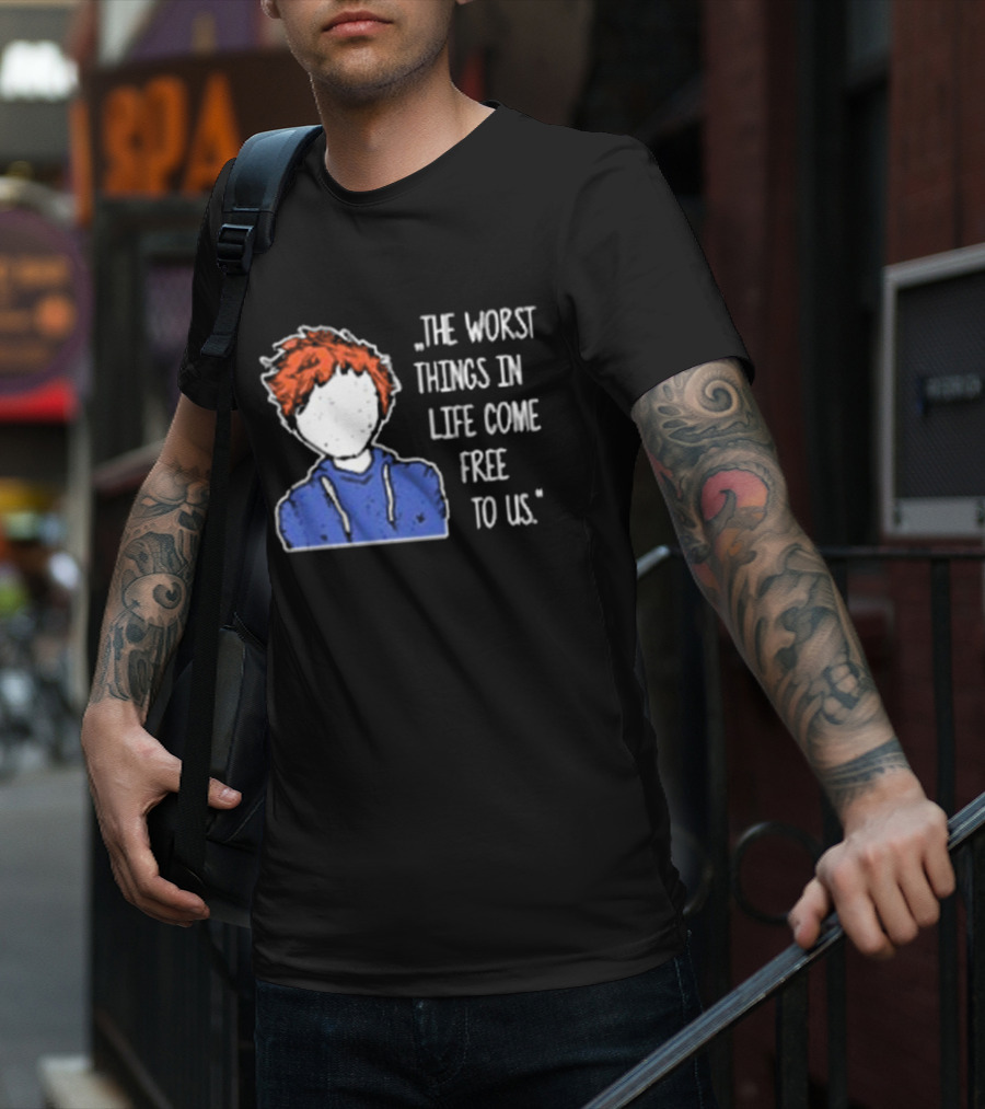 Ed Sheeran The Worst Things In Life Come Free To Us Sketch T-Shirt