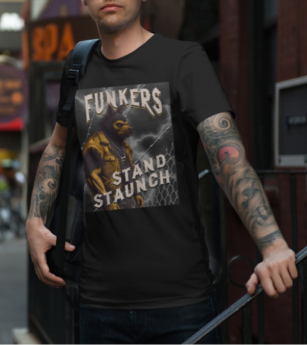 Funkers Stand Staunch Werewolf Against Barbed Fence T-Shirt