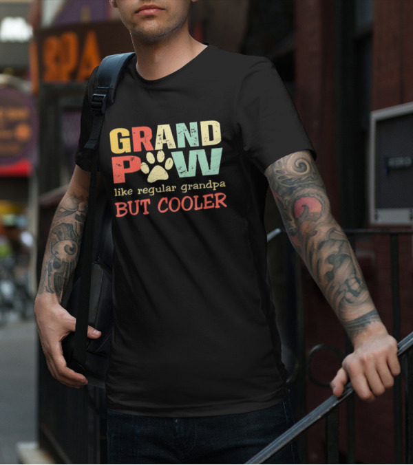 Grandpaw Like Regular Grandpa But Cooler Paw Print Father's Day T-Shirt