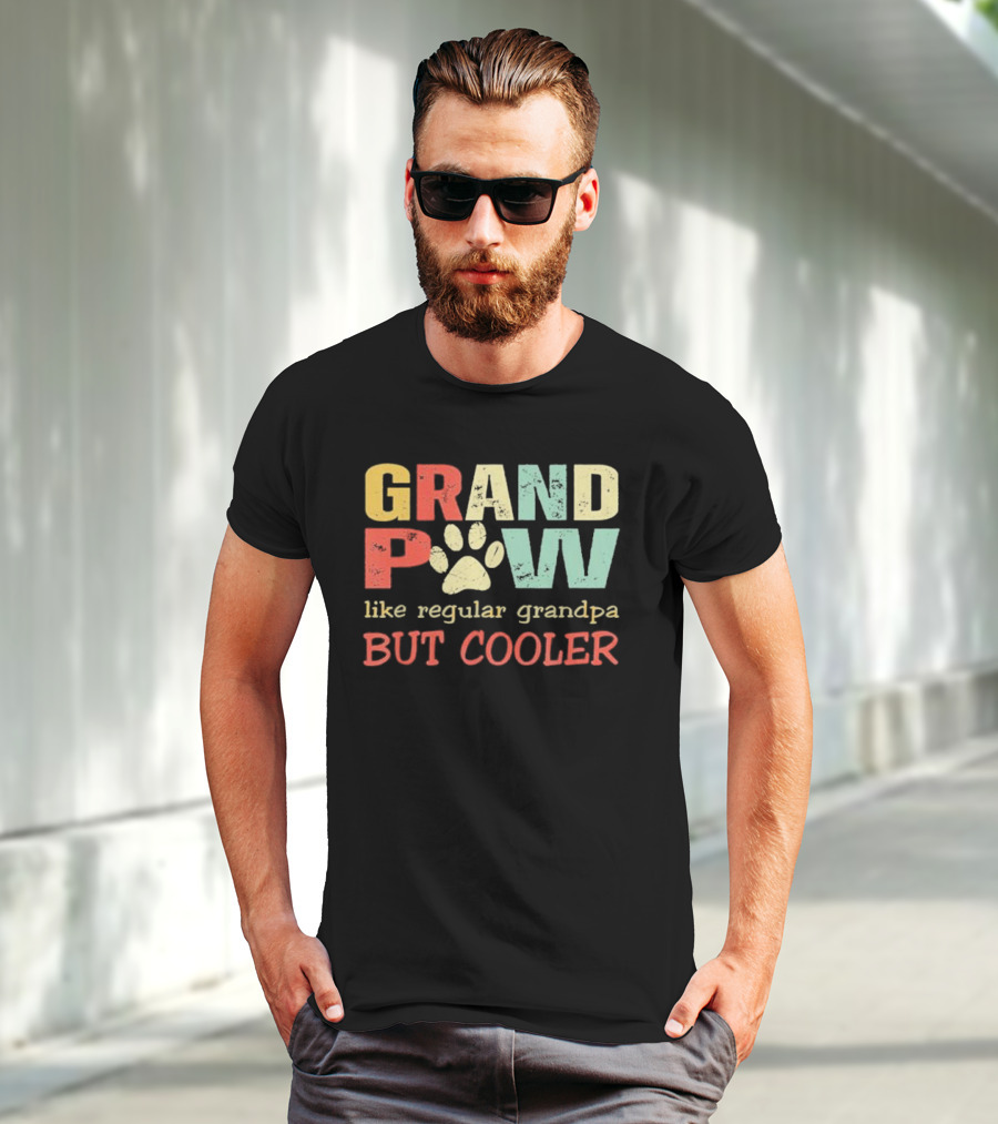 Grandpaw Like Regular Grandpa But Cooler Paw Print Father's Day T-Shirt