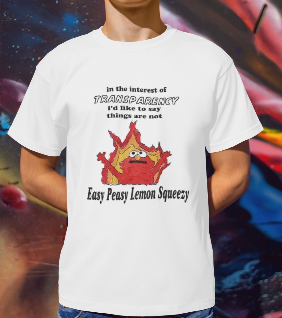 In The Interest Of Transparency I’d Like To Say Things Are Not Easy Peasy Lemon Squeezy Fire Meme T-Shirt