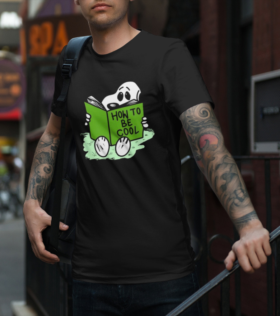 Snoopy Reading How To Be Cool Book Peanuts Comic Strip T-Shirt