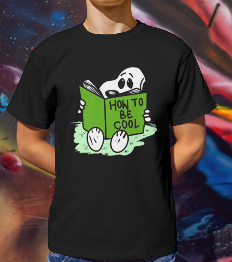 Snoopy Reading How To Be Cool Book Peanuts Comic Strip T-Shirt